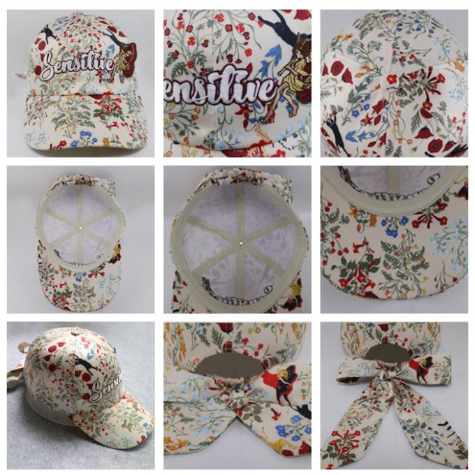Пометьте буквами вышивку/напечатанные бейсбольные кепки полностью 5 сделанных по образцу флористических панели панели 6